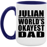 Julian World's Okayest Dad - 15oz Accent Mug Purple