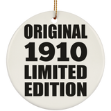114th Birthday Original 1910 Limited Edition - Circle Ornament