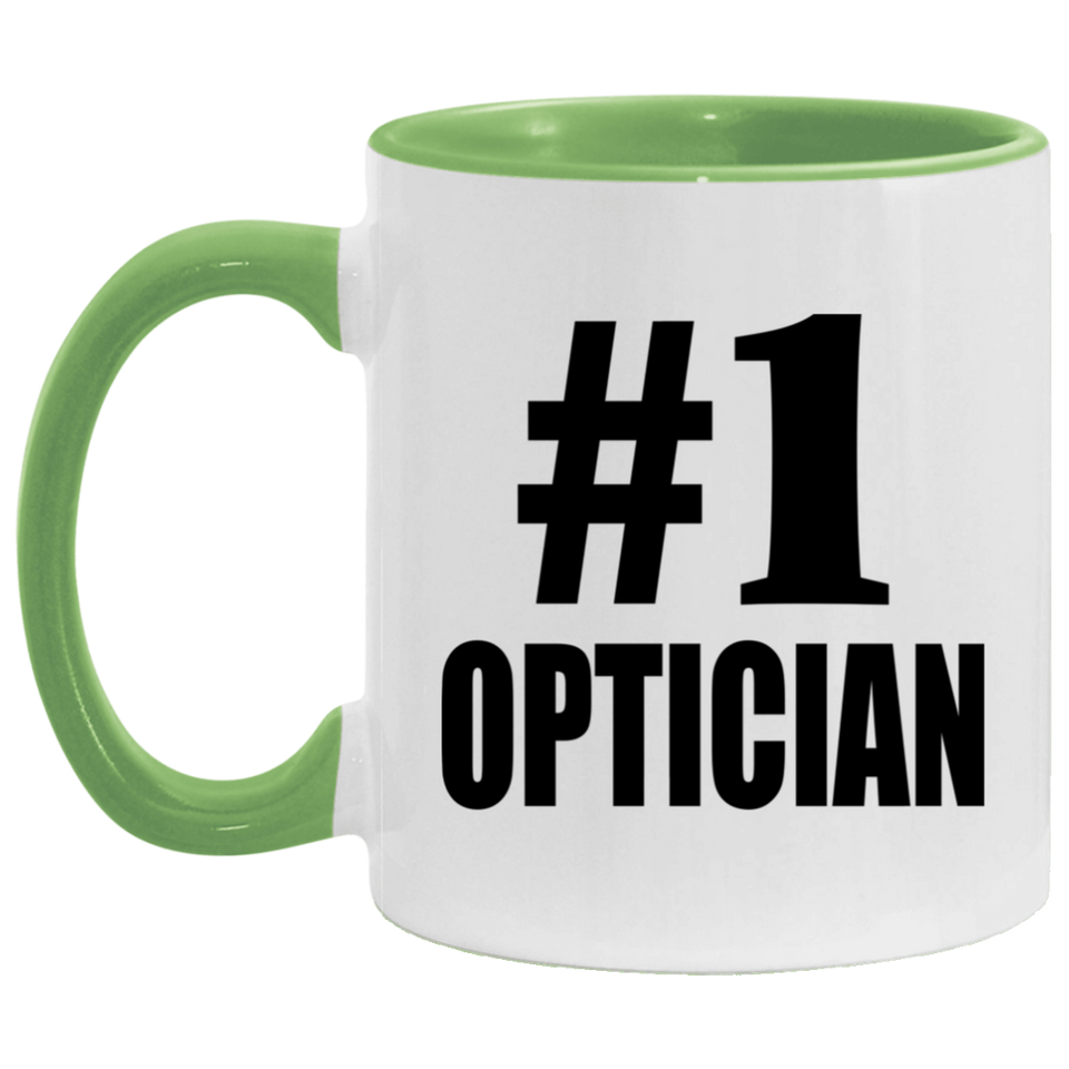 Number One #1 Optician - 11oz Accent Mug Green