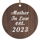 Mother In Law Established EST. 2023 - Circle Ornament D