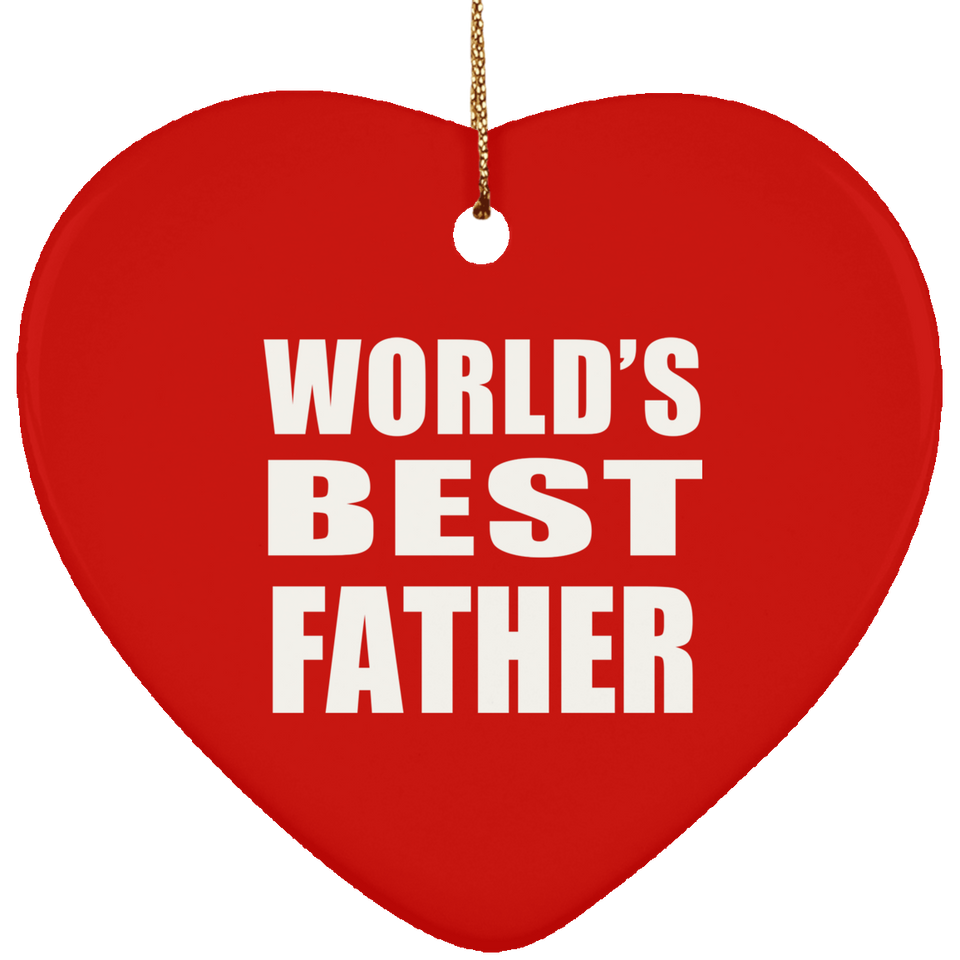 World's Best Father - Heart Ornament