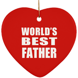 World's Best Father - Heart Ornament