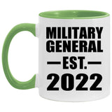 Military General Established EST. 2022 - 11oz Accent Mug Green