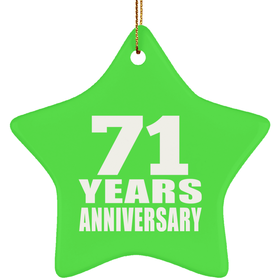 71st Anniversary 71 Years - Star Ornament