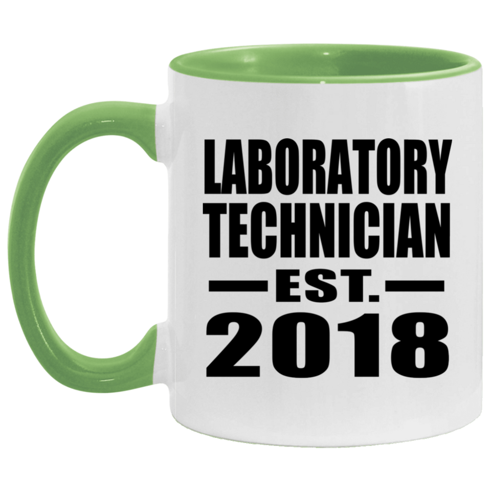 Laboratory Technician Established EST. 2018 - 11oz Accent Mug Green
