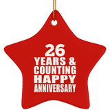 Happy 26th Anniversary 26 Years & Counting - Star Ornament