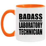 Badass Laboratory Technician - 11oz Accent Mug Orange