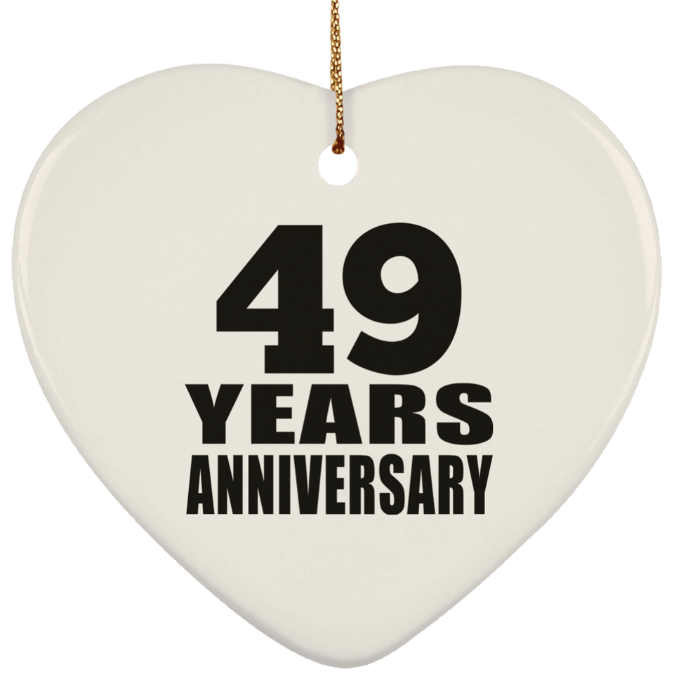 49th Anniversary 49 Years - Heart Ornament