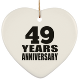 49th Anniversary 49 Years - Heart Ornament