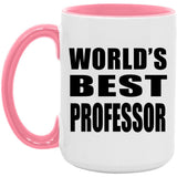 World's Best Professor - 15oz Accent Mug Pink