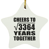 58th Anniversary Cheers To Square Root of 3364 Years Together - Star Ornament