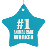 Number One #1 Animal Care Worker - Star Ornament