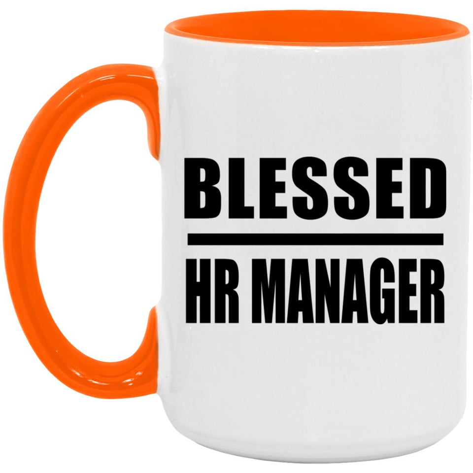 Blessed HR Manager - 15oz Accent Mug Orange
