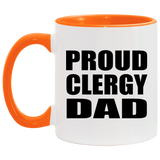 Proud Clergy Dad - 11oz Accent Mug Orange