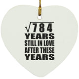 28th Anniversary Square Root of 784 Years Still In Love - Heart Ornament