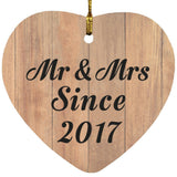 7th Anniversary Mr & Mrs Since 2017 - Heart Ornament C