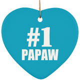 Number One #1 Papaw - Heart Ornament