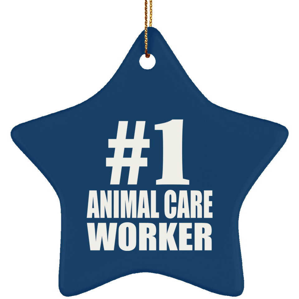 Number One #1 Animal Care Worker - Star Ornament