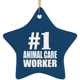 Number One #1 Animal Care Worker - Star Ornament
