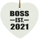 Boss Established EST. 2021 - Heart Ornament