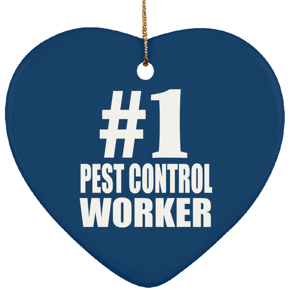 Number One #1 Pest Control Worker - Heart Ornament