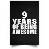 9th Birthday 9 Years Of Being Awesome - Poster Portrait