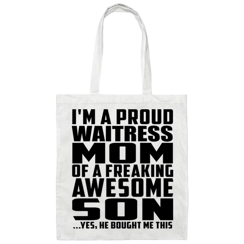 Proud Waitress Mom Of Awesome Son - Tote Bag White