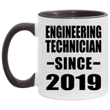 Engineering Technician Since 2019 - 11oz Accent Mug Black