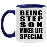 Being Step Son Makes Life Special - 11oz Accent Mug Purple