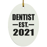 Dentist Established EST. 2021 - Oval Ornament