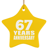 67th Anniversary 67 Years - Star Ornament