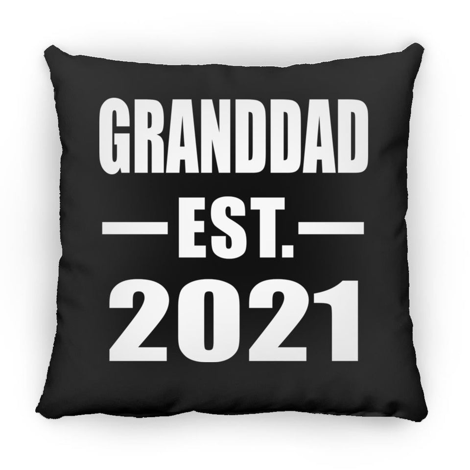 Granddad Established EST. 2021 - Throw Pillow Black