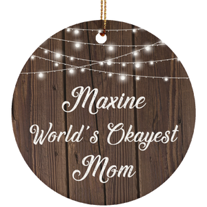 Maxine World's Okayest Mom SUBORNC Circle Ornament