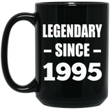 29th Birthday Legendary Since 1995 - 15oz Coffee Mug Black
