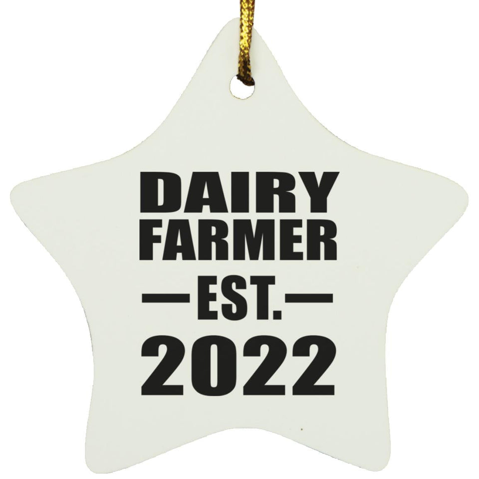 Dairy Farmer Established EST. 2022 - Star Ornament