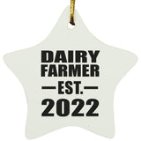 Dairy Farmer Established EST. 2022 - Star Ornament