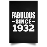 92nd Birthday Fabulous Since 1932 - Poster Portrait