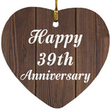 Happy 39th Anniversary - Heart Ornament D