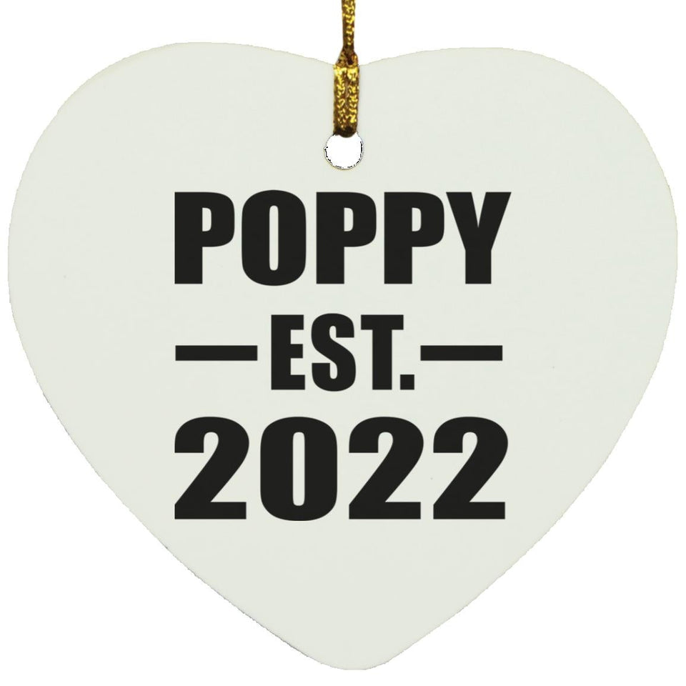 Poppy Established EST. 2022 - Heart Ornament