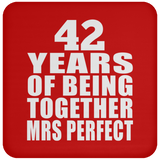 42nd Anniversary 42 Years Of Being Mrs Perfect - Drink Coaster