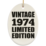 50th Birthday Vintage 1974 Limited Edition - Oval Ornament