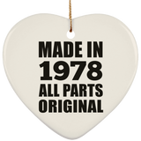 46th Birthday Made in 1978 All Parts Original - Heart Ornament