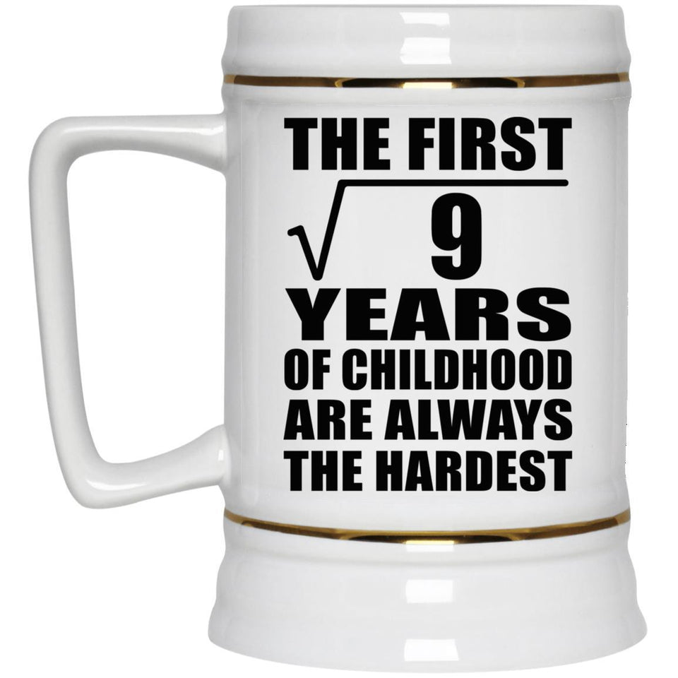 3rd Birthday Square Root of 9 Years of Childhood - Beer Stein