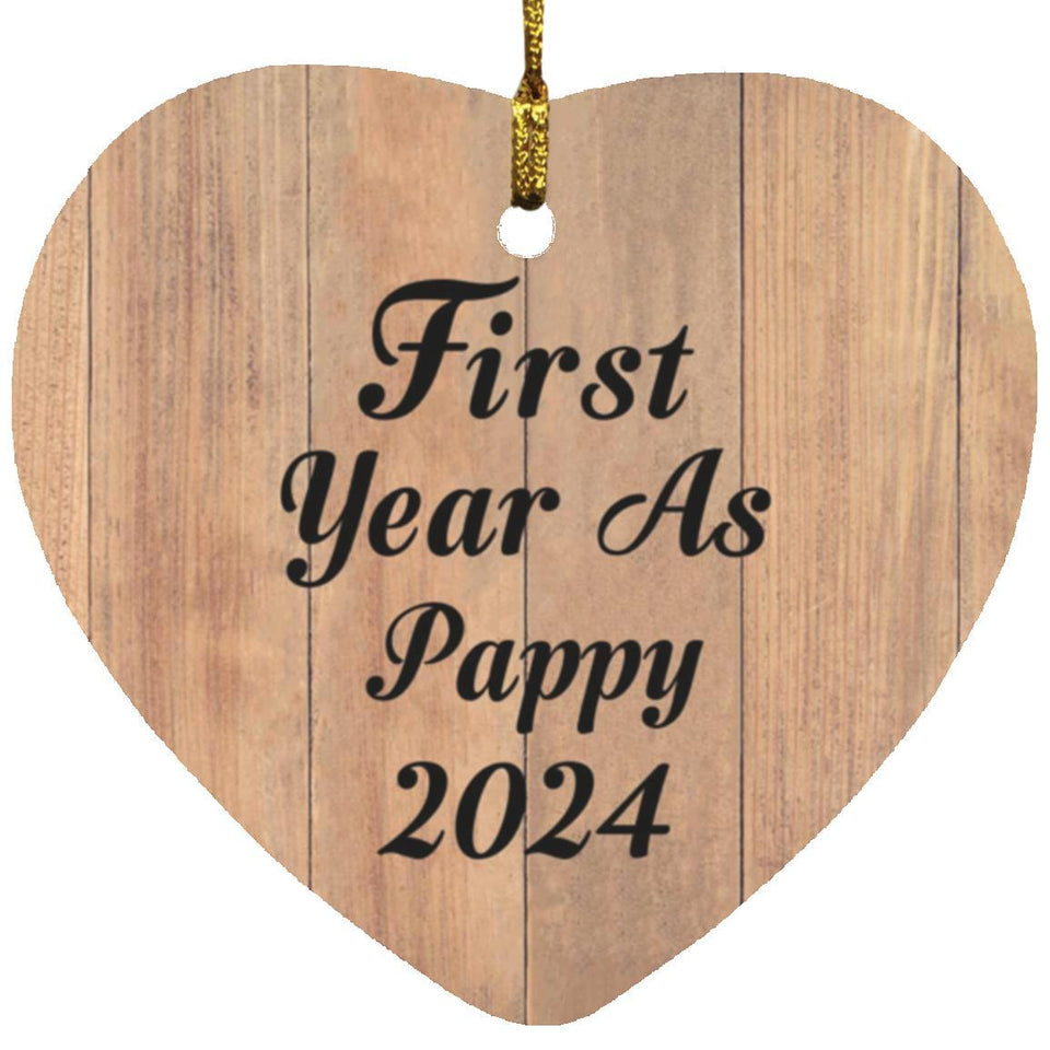 First Year As Pappy 2024 - Heart Ornament C