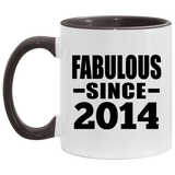 10th Birthday Fabulous Since 2014 - 11oz Accent Mug Black
