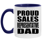 Proud Sales Representative Dad - 11oz Accent Mug Purple