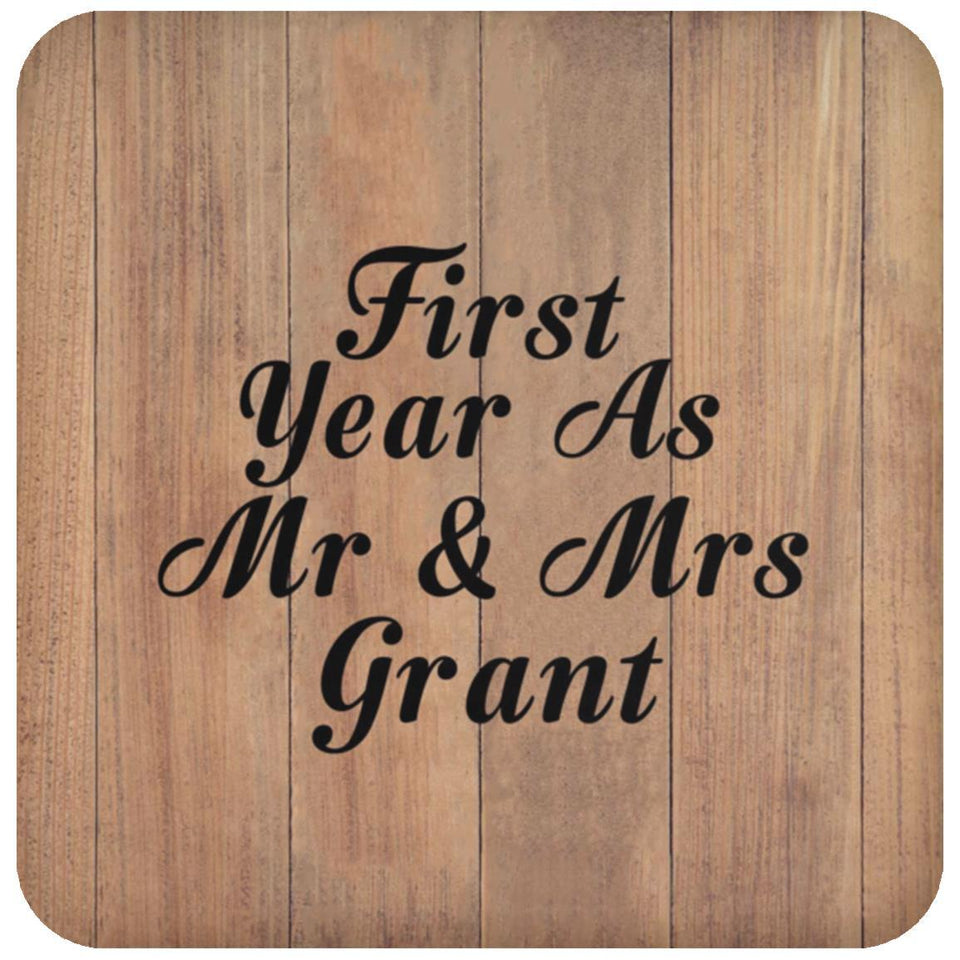 First Year As Mr & Mrs Grant - Drink Coaster C