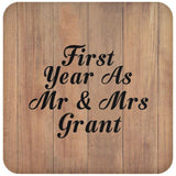 First Year As Mr & Mrs Grant - Drink Coaster C