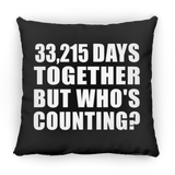 91st Anniversary 33,215 Days Together But Who's Counting - Throw Pillow Black