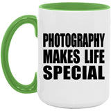 Photography Makes Life Special - 15oz Accent Mug Green
